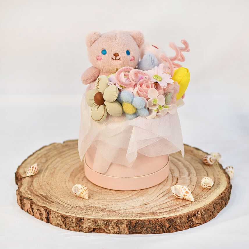 Mixed Soap with Pink Teddy in a Pink Box
