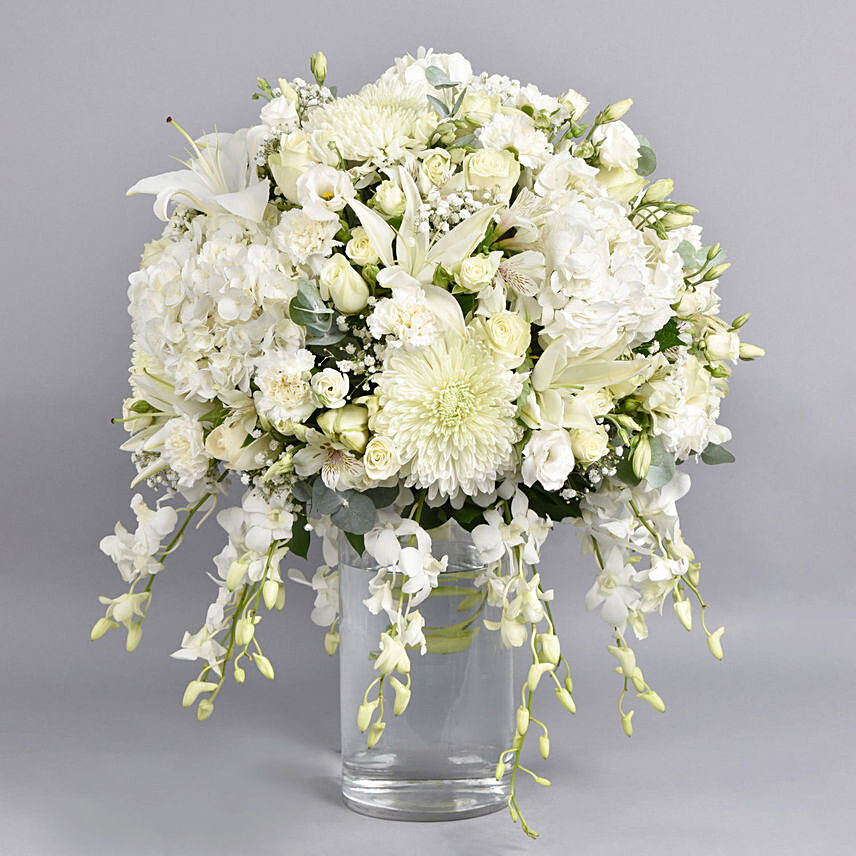 Enchanting White Flowers Arrangement