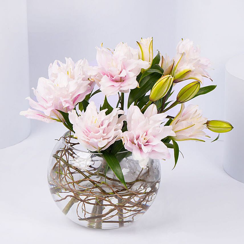 Rose Lily Vase Arrangement