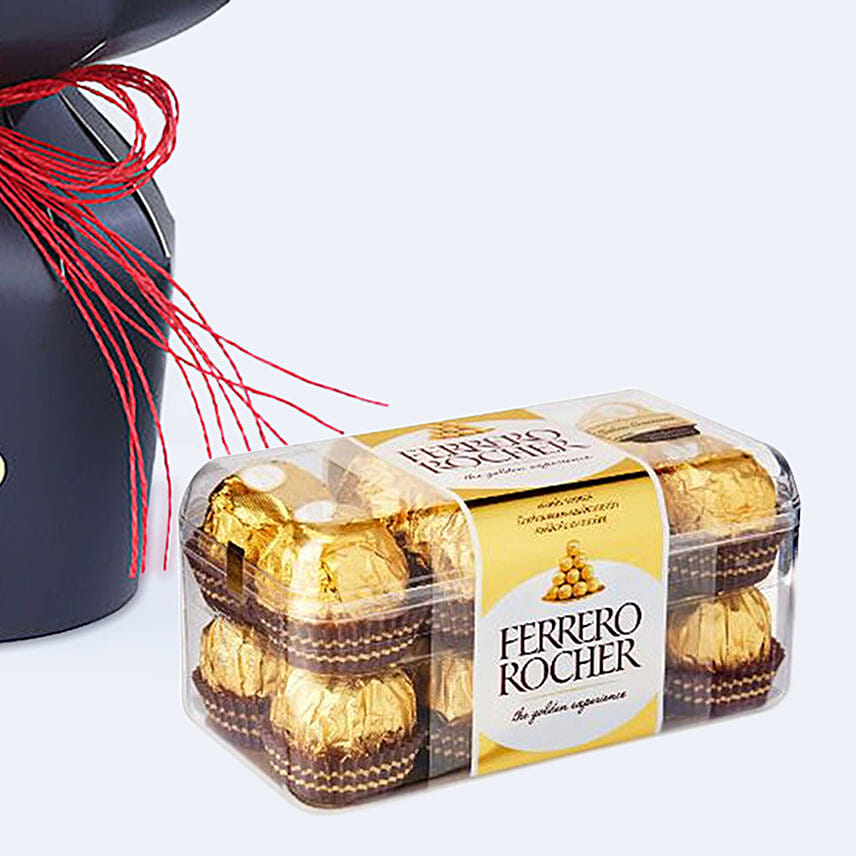 Red Velvet Whispers Of Rose with Chocolate Delivery in Singapore - FNP SG