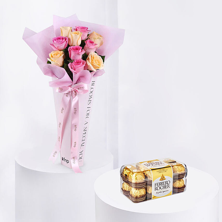 Pastel Petals Of Roses with Chocolates