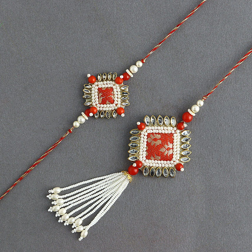 Bandhani Bhaiya Bhabhi Rakhi Set N Raisin Delight Delivery in Singapore ...