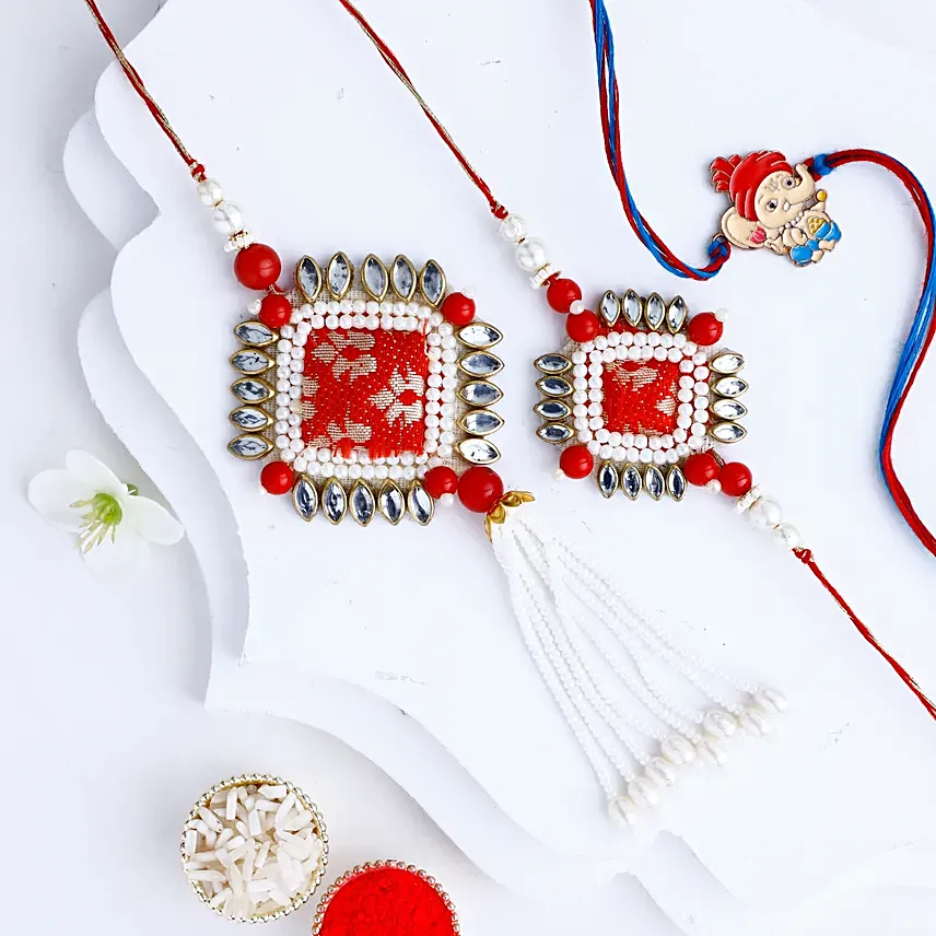 Sneh Designer Lumba and Kids Devotional Rakhi set: Lumba Rakhi