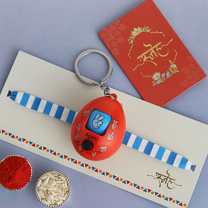Playful Rock Paper Scissors Rakhi: 