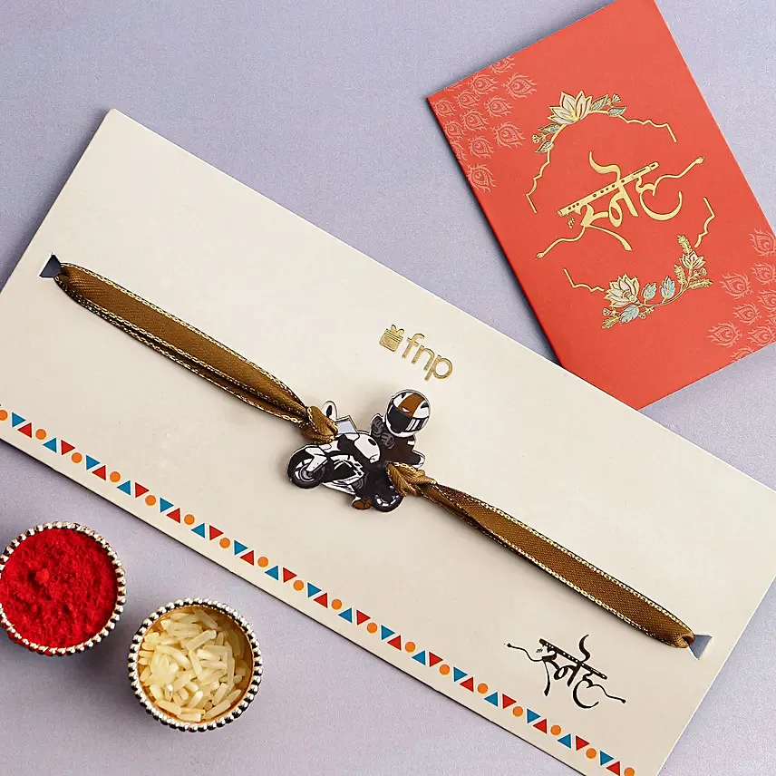 Single Adventure Rider Rakhi For Kids: 