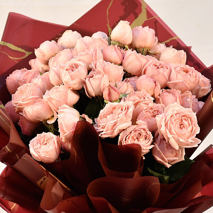 Spray Paper Roses Pink Spray Garden Roses Bouquet Delivery in Singapore - FNP SG
