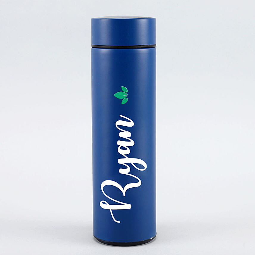 Personalised Blue LED Temperature Bottle