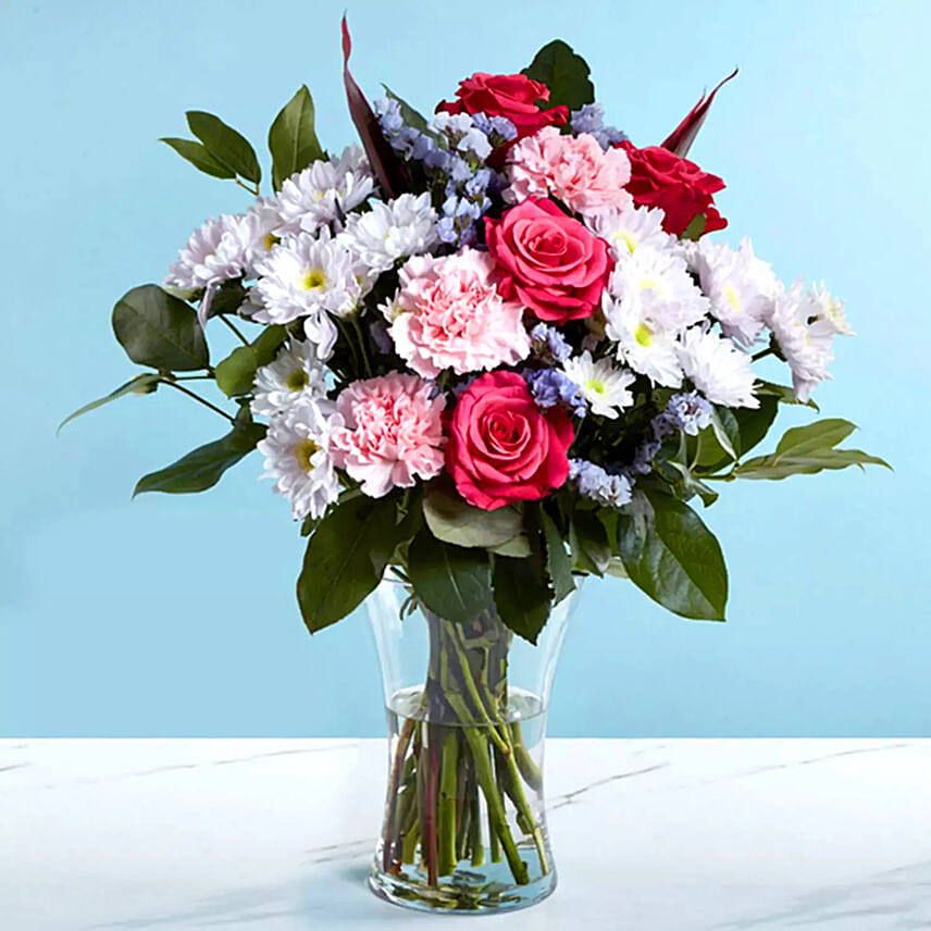 Pink N White Flower Vase