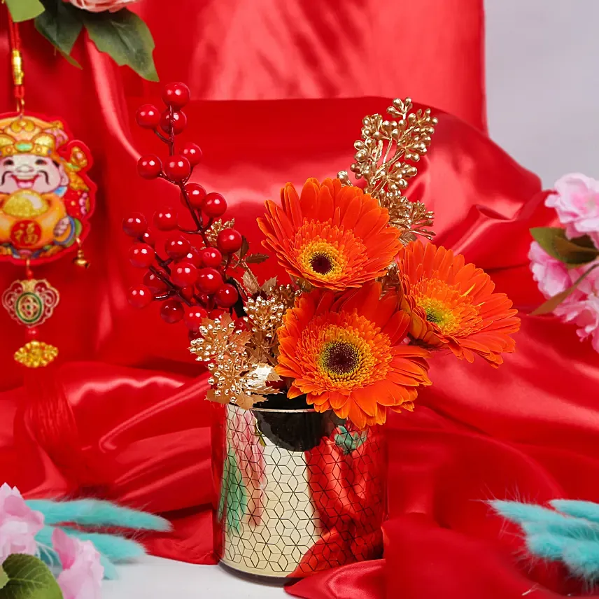 Golden Prosperity: Chinese New Year Flowers