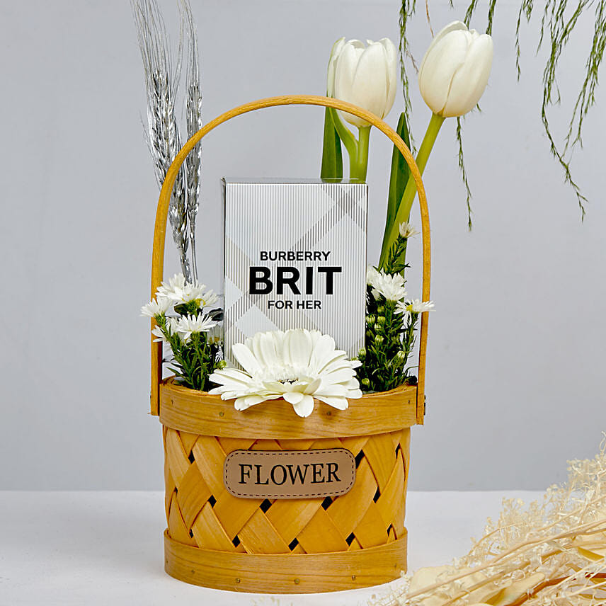 Burberry Brit and Flowers Basket for her