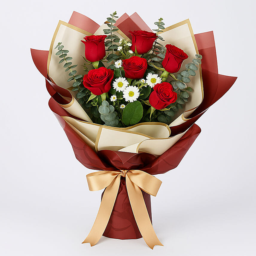Designer Red Roses Bunch
