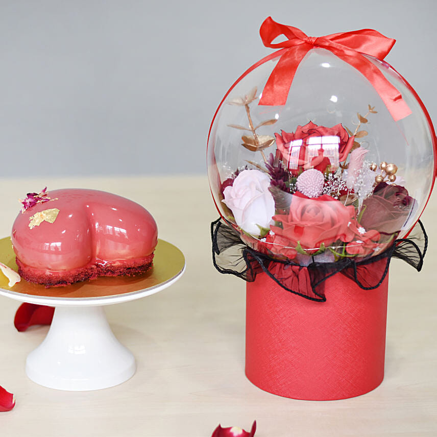 Vday Cake and Soap Roses Box Delivery in Singapore - FNP SG
