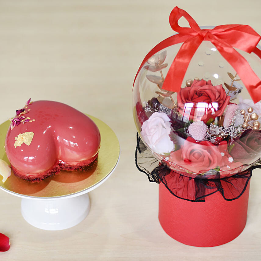 Vday Cake and Soap Roses Box Delivery in Singapore - FNP SG