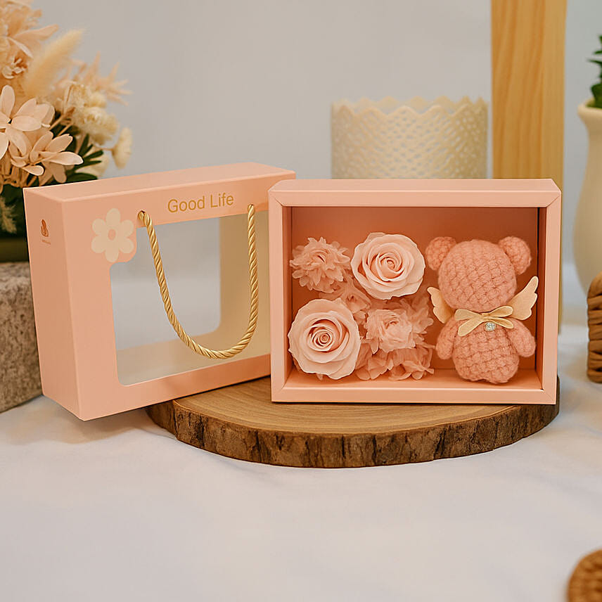 Soap Flowes Desingner Pink Box