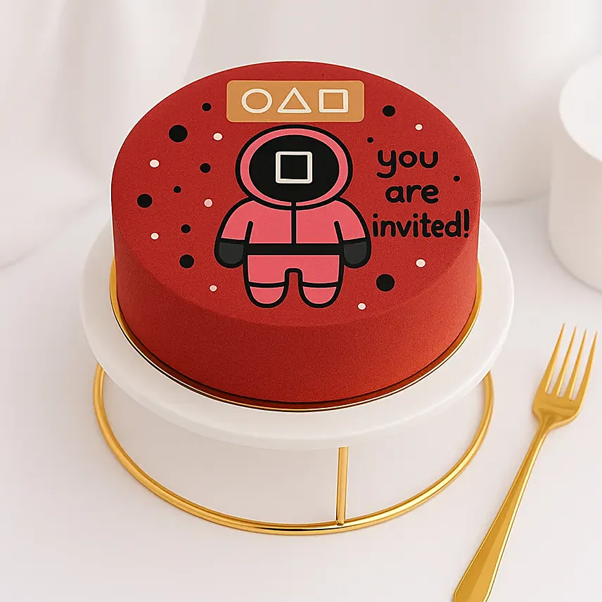 Squid Game Theme Invite Mini Cake: Designer Cakes
