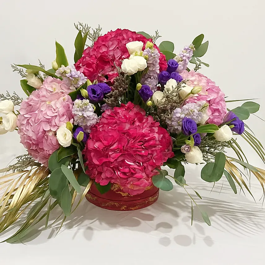 Exotic Mixed Flowers Circular Box: Grand Opening Flowers