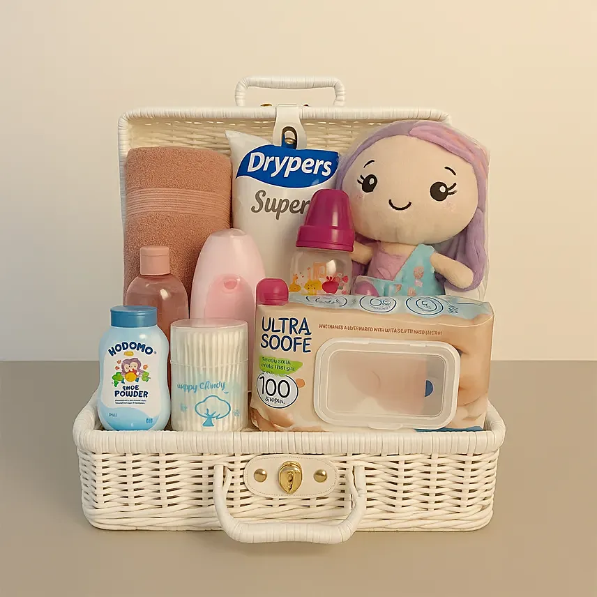 New Born Girl Congrats Hamper: Stuffed Toys 