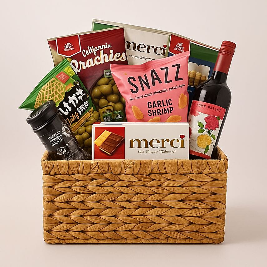 Wine & Snacks Arrangement: CNY Hampers Singapore