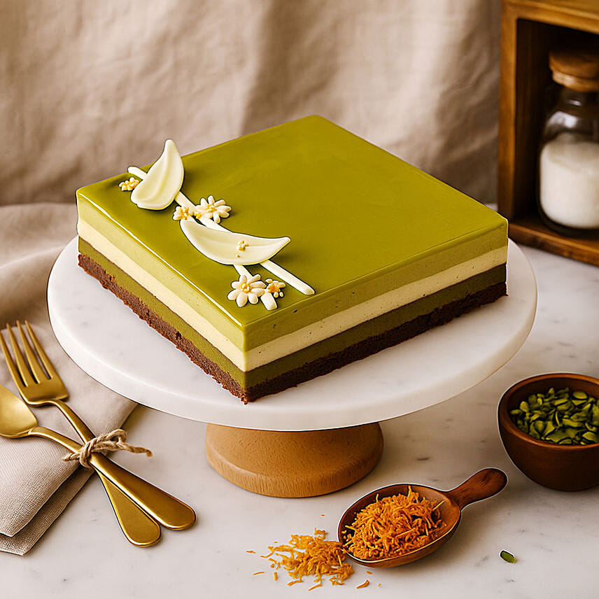 Dubai Chocolate Pistachio Luxe Cake: Cakes