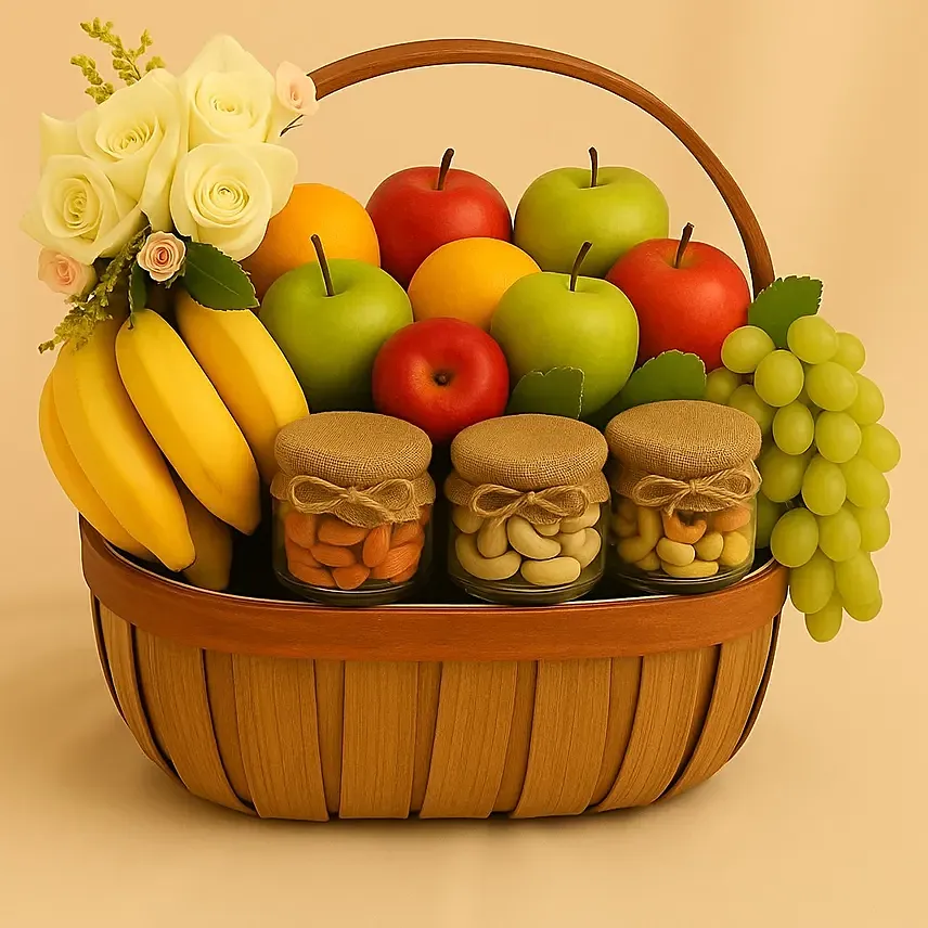 Fruits and Nuts basket: Fruit Hampers 