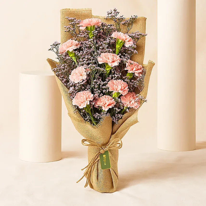 Lovely Pink Carnations Bouquet: Mother's Day Flowers