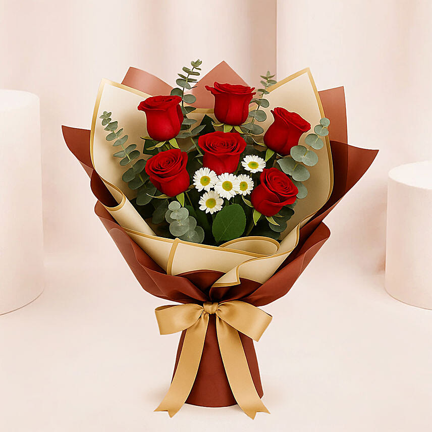 Designer Red Roses Bouquet: 
