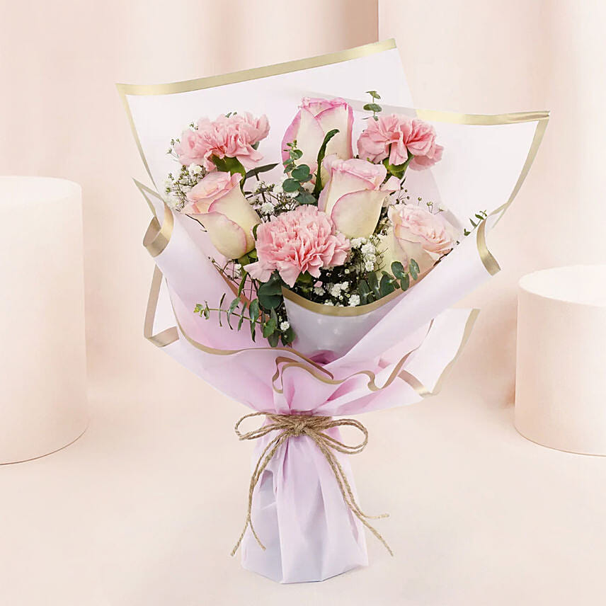 Beauty of Pink Flowers Bouquet: International Women's Day Gifts