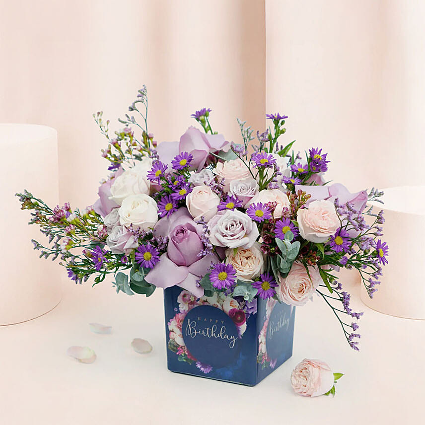 Birthday Roses Arrangement: Mixed Flowers