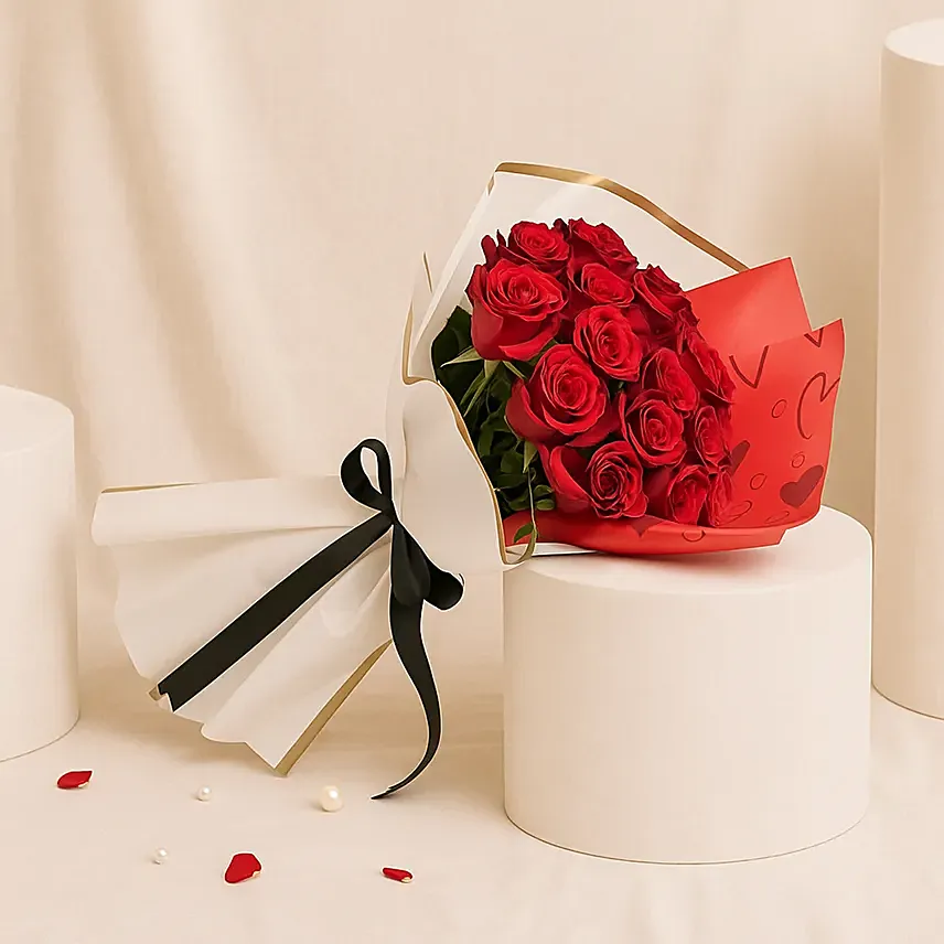 Rosy Reverie 18 Roses Bouquet: Valentines Day Gifts Bestsellers