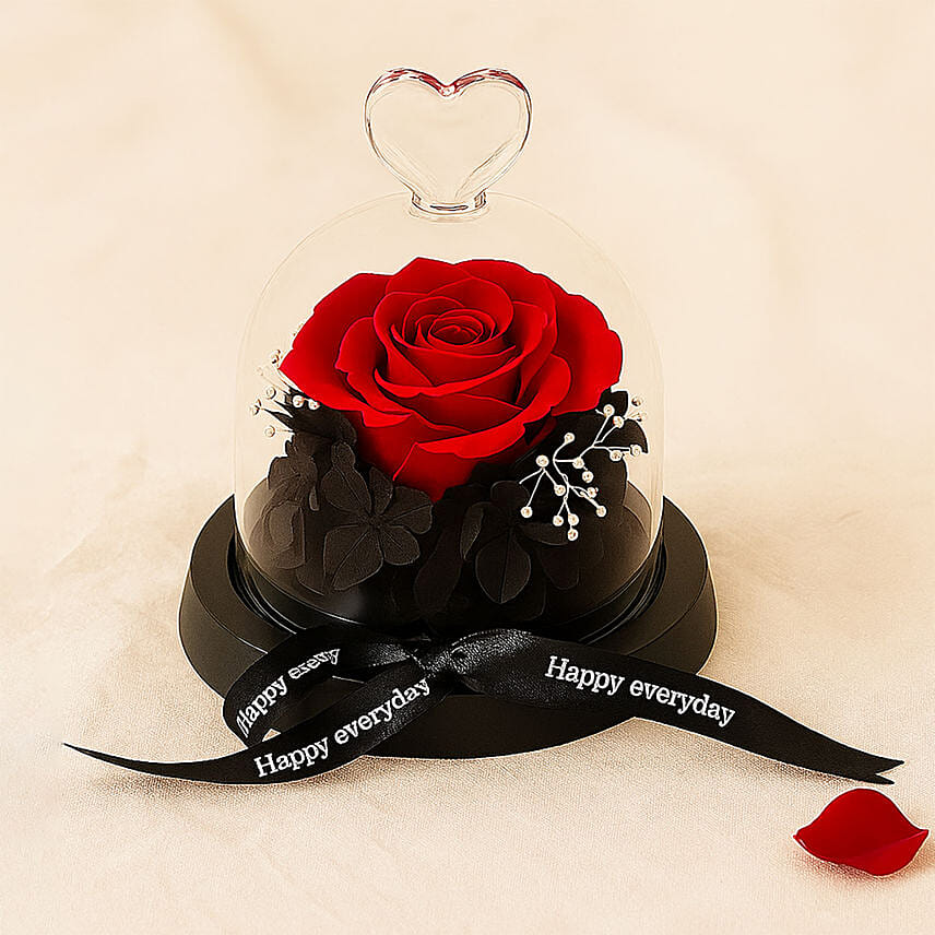 Forever Red Rose in Glass Dome: Valentine's Flowers