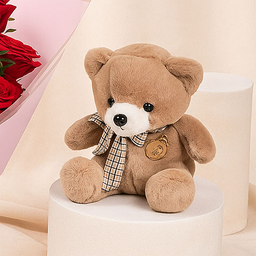 6 Red Rose Bouquet with Teddy Delivery in Singapore - FNP SG