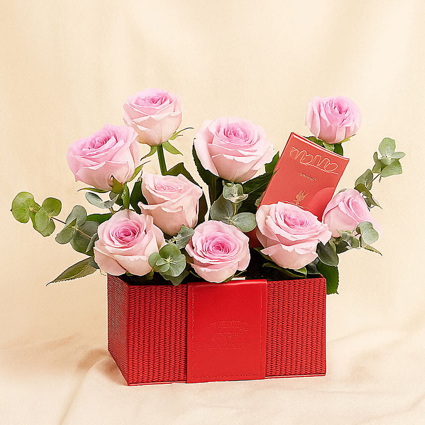 Pink Roses and Chocolates Box: Chocolates
