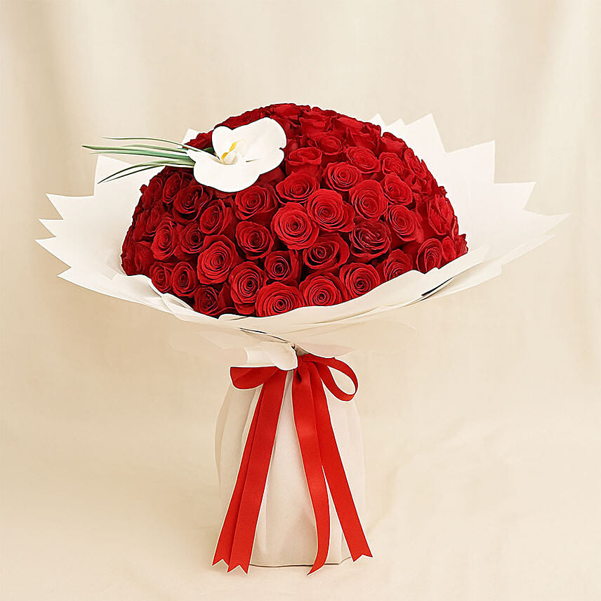 Ninety Nine Hearts For You: 99 Roses Bouquet