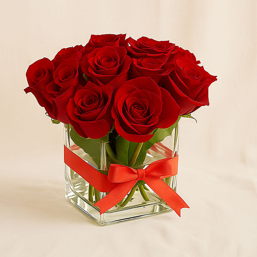15 Red Roses Vase: For Her