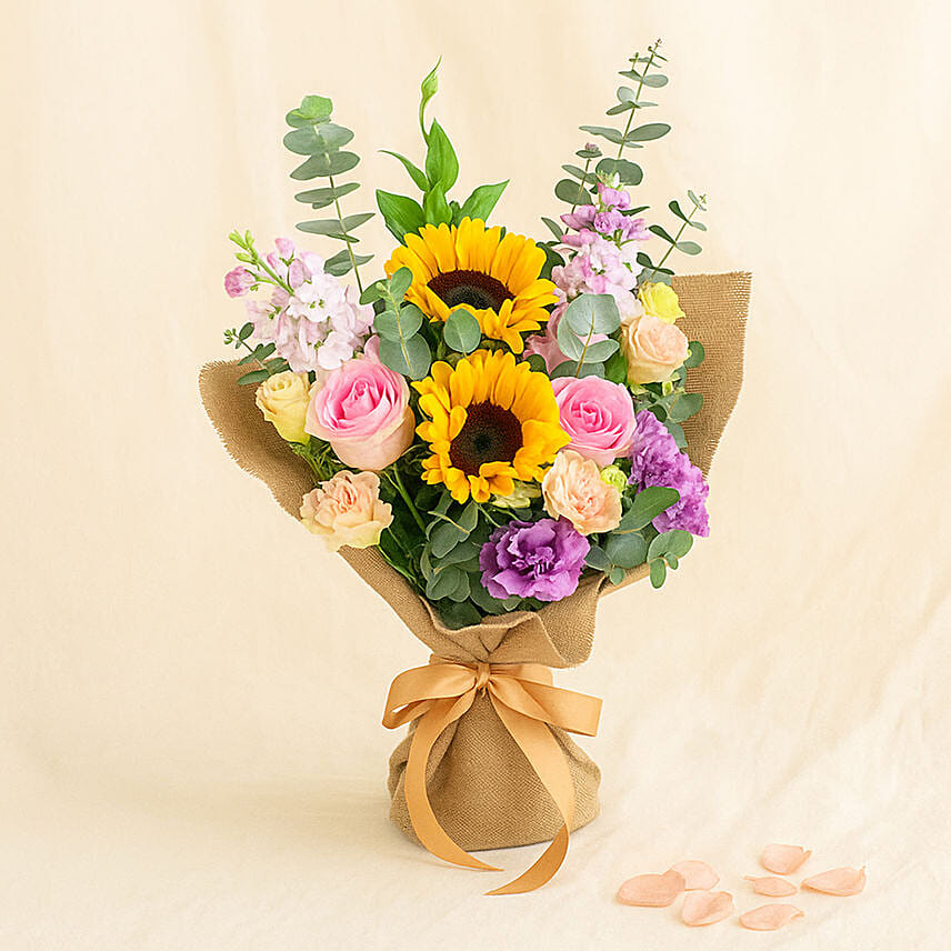 Joyous Mixed Flowers Bouquet: Birthday Bouquets