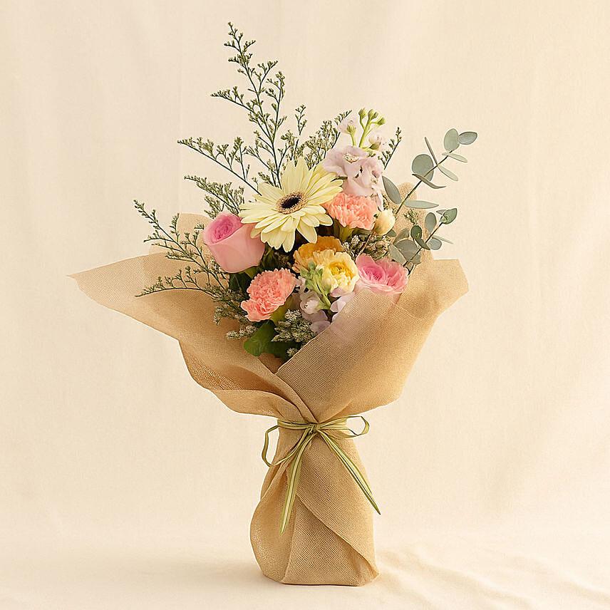 Pleasing Mixed Flowers Bouquet: Wedding Bouquets