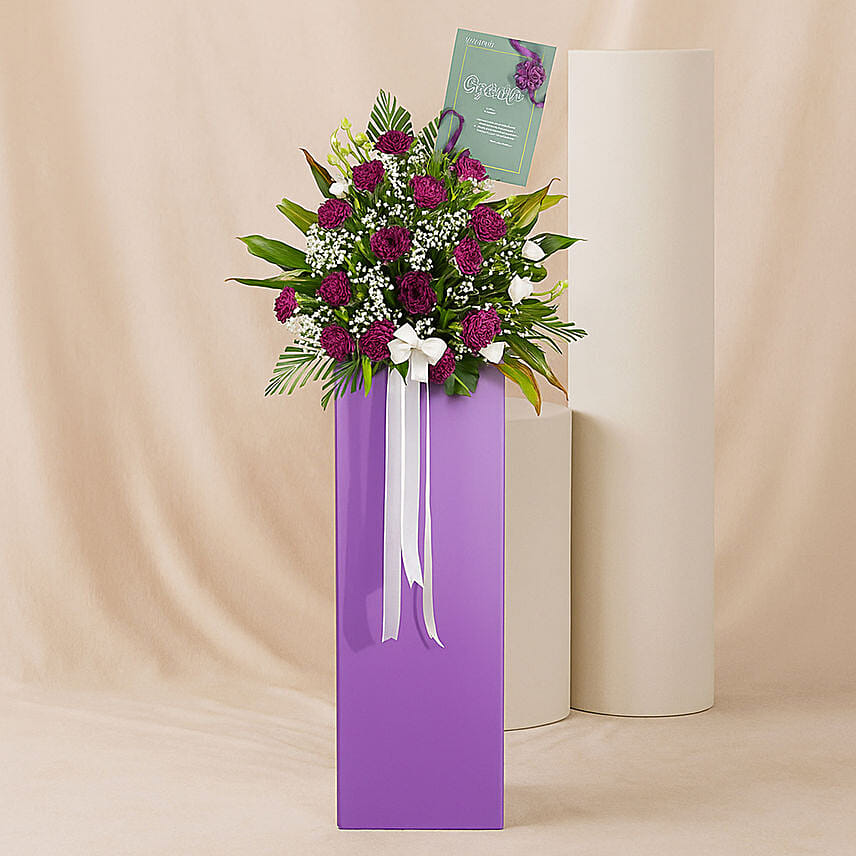 Ravishing Mixed Flowers Cardboard Stand: Congratulations Flowers Singapore