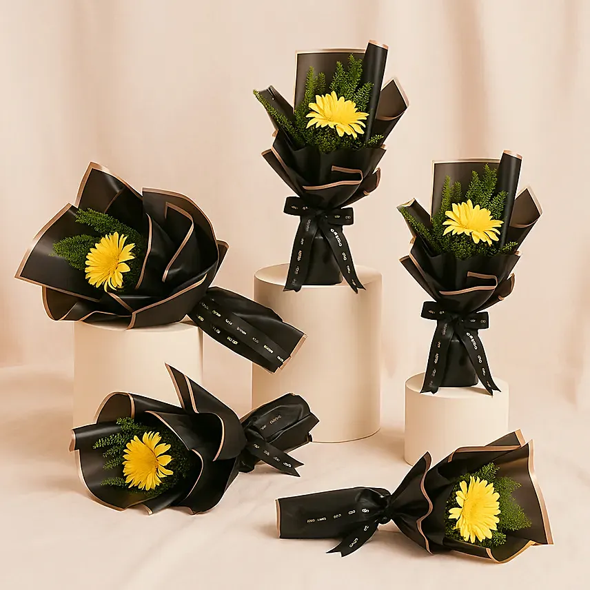 Gerberas Bouquet Set of 5 For Teacher: Teachers Day Gifts