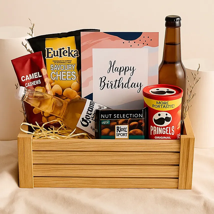 Birthday Wishes Eat & Sip Hamper: Wine Hampers
