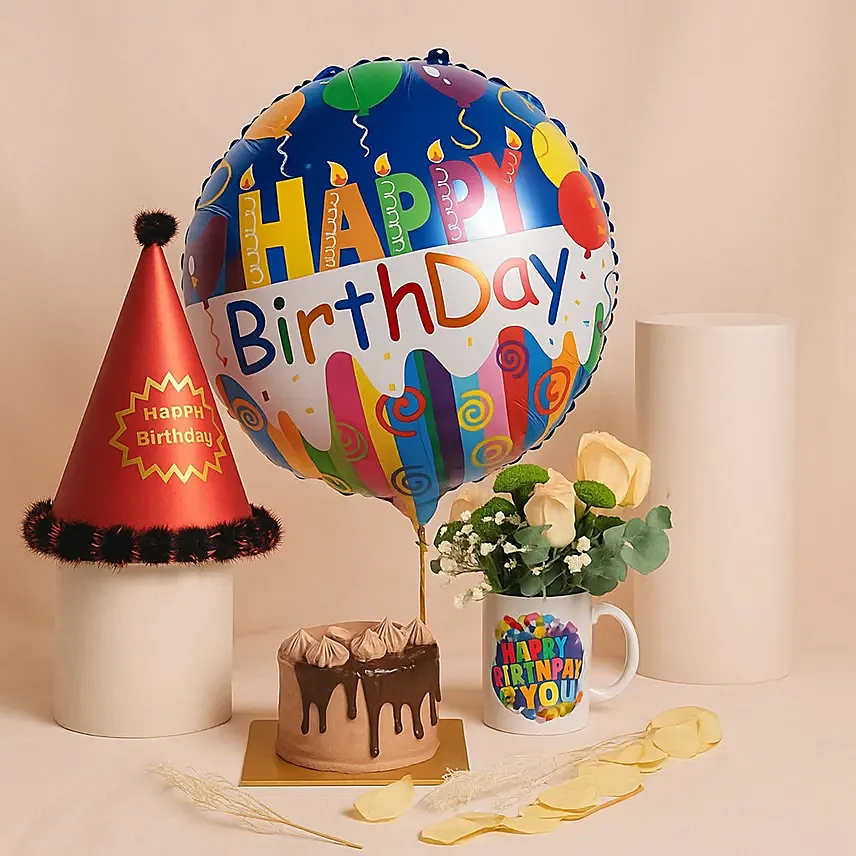 Happy Birthday Gift Arrangement: Balloons