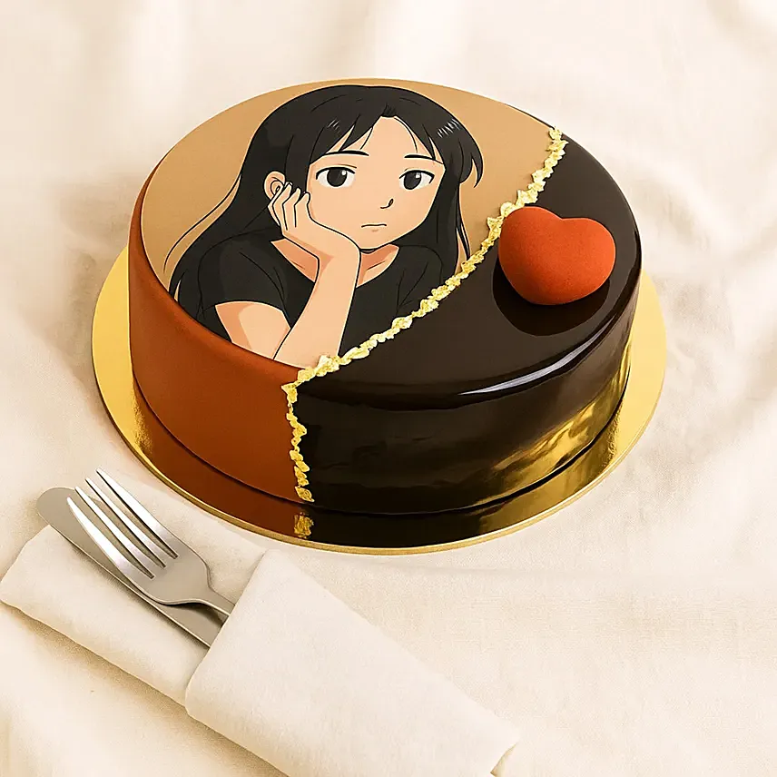 Personalise Your Ghibli Dream Choco Photo Cake: Same Day Delivery Gifts - Order Before 10 PM