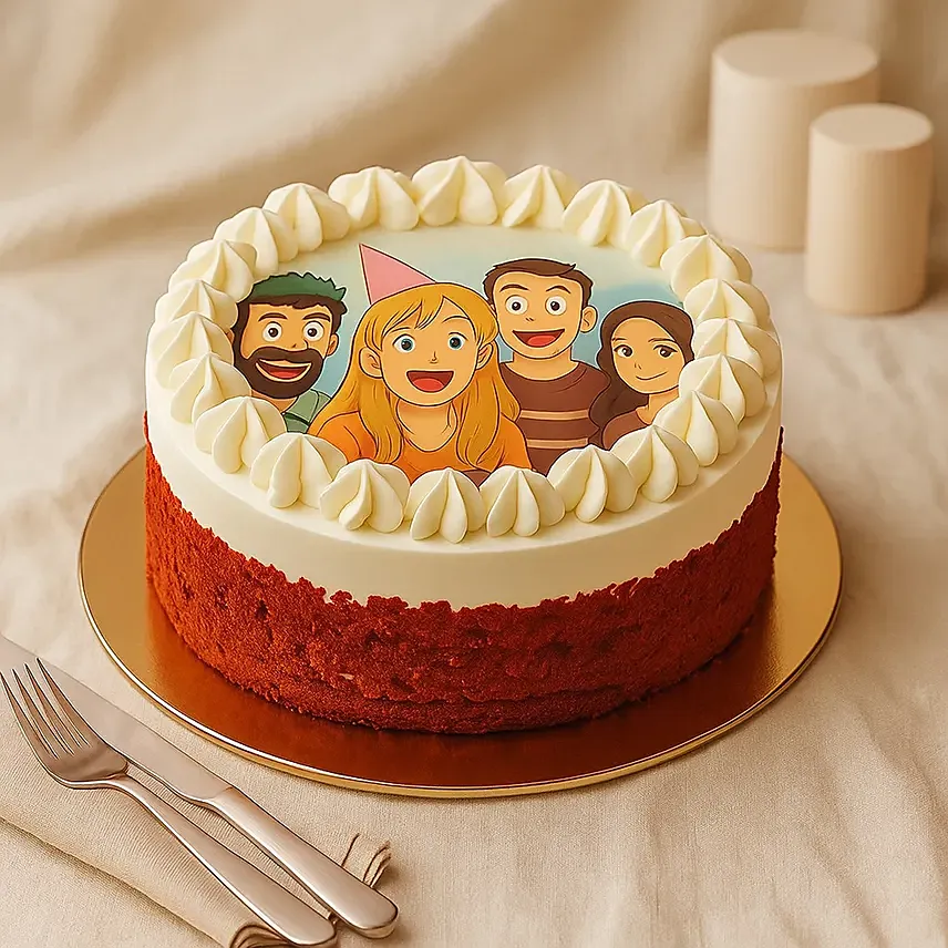 Personalise Your Ghibli Photo Birthday Cake Red Velvet: Cakes