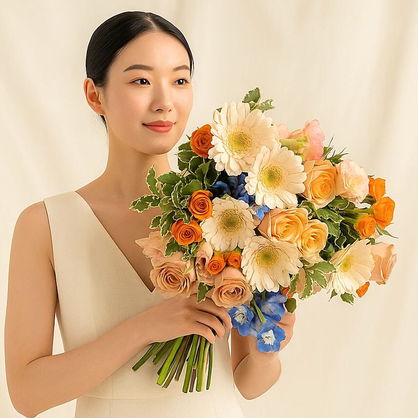 Pastel Beauty Flower Bouquet: Roses