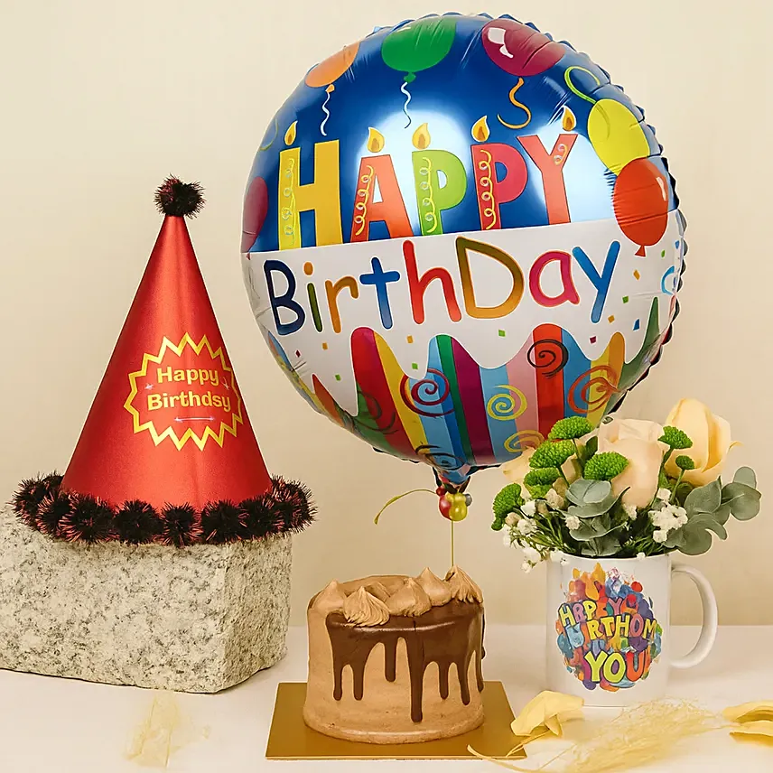 Happy Birthday Gift Arrangement: One Hour Gifts Delivery - Order Before 10 PM