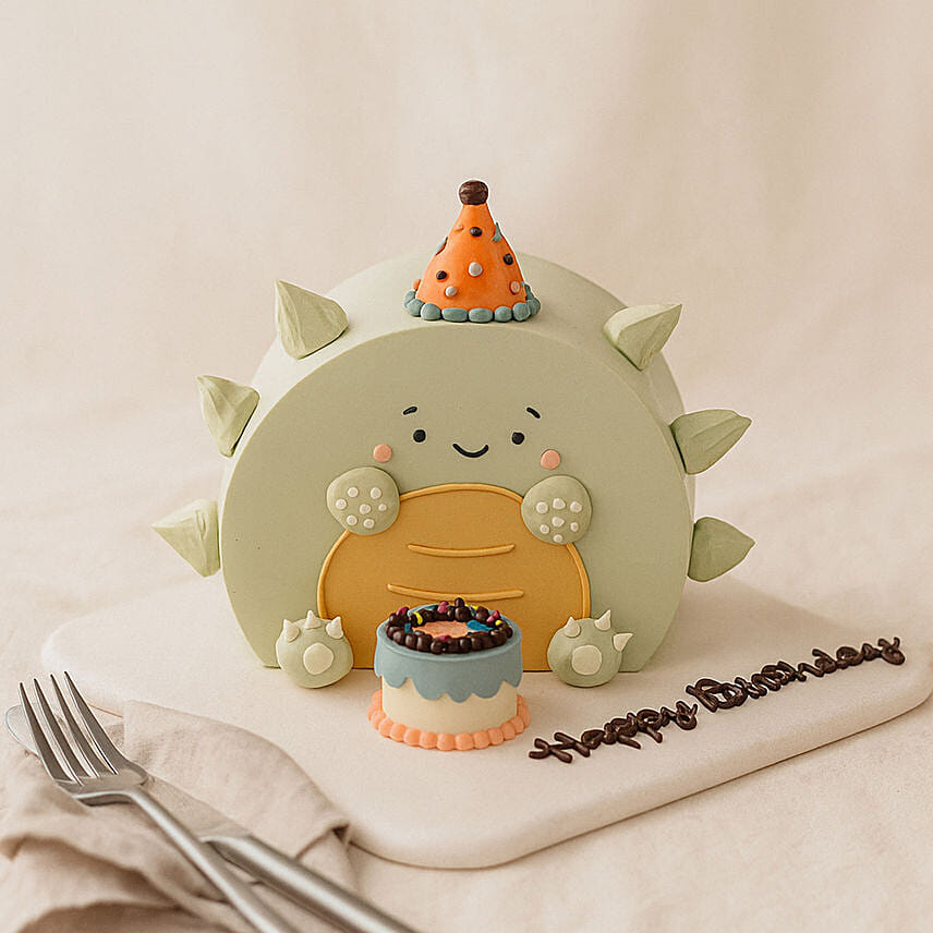 Happy Wishes Dinosaur Cake: Birthday Cake For Kids