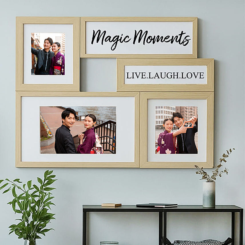 3 Photo Collage Wooden Frame: Personalised Photo Frames