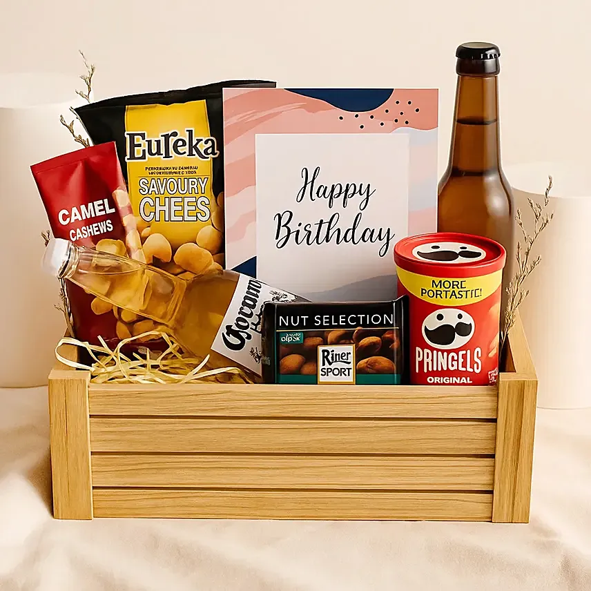 Birthday Wishes Eat & Sip Hamper: Gift Hampers