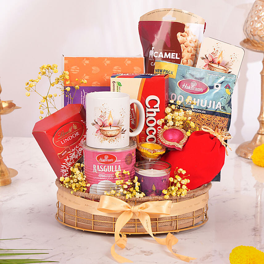 Grand Diwali Gift Basket with Chocolates, Sweets & Savory image