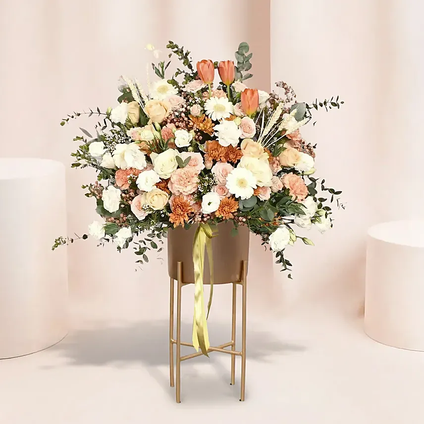 Sunset Serenity: Flower Stands