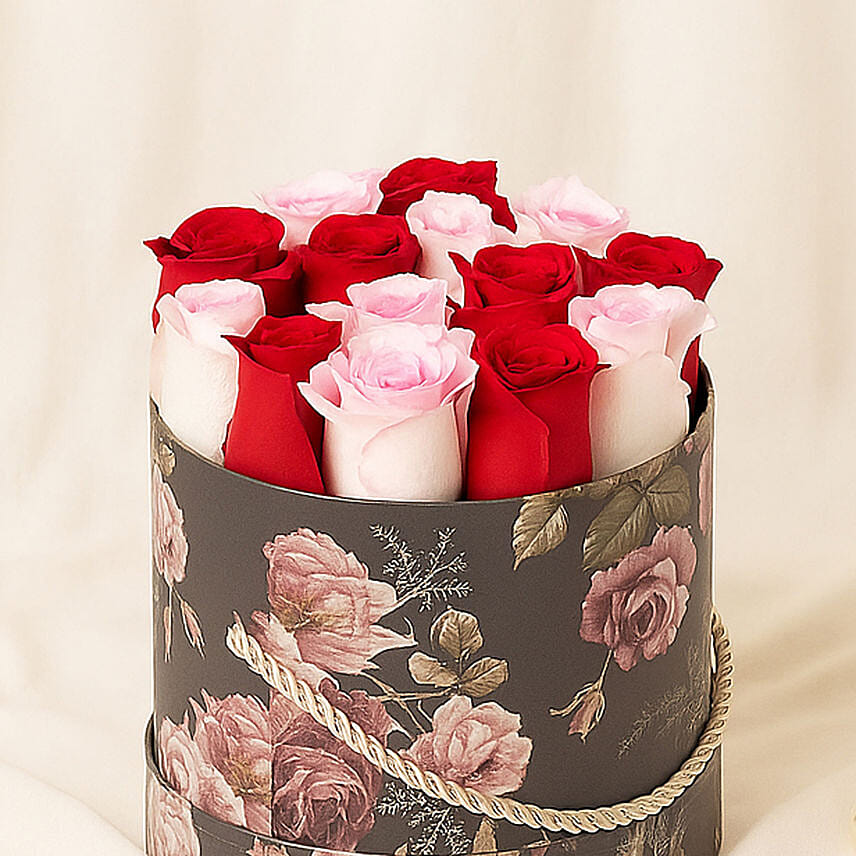 Sg Roses Design Red and Pink Roses in a Floral Box Delivery in Singapore - FNP SG